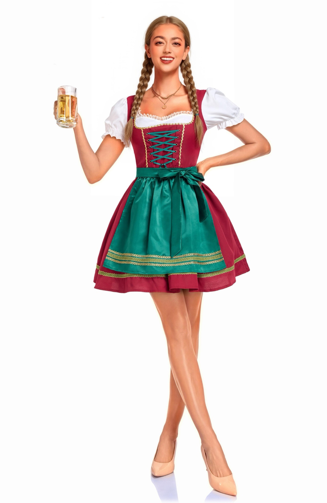 German Oktoberfest Dirndl Costume Munich Traditional Farmhouse Folk Dress